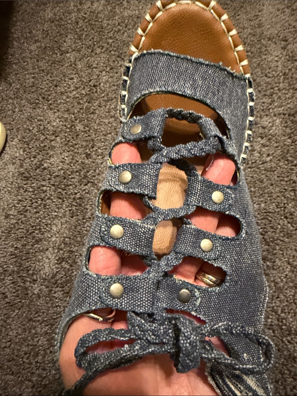 SO Denim Blue Wedge Sandals - Picture 5 of 5